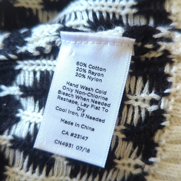 Talbots Geo Print Button Neck Sweater - Picture 6 of 6